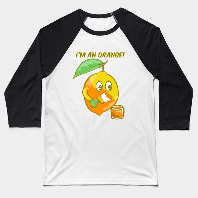 Funny lemon orange Baseball T-Shirt by mailboxdisco